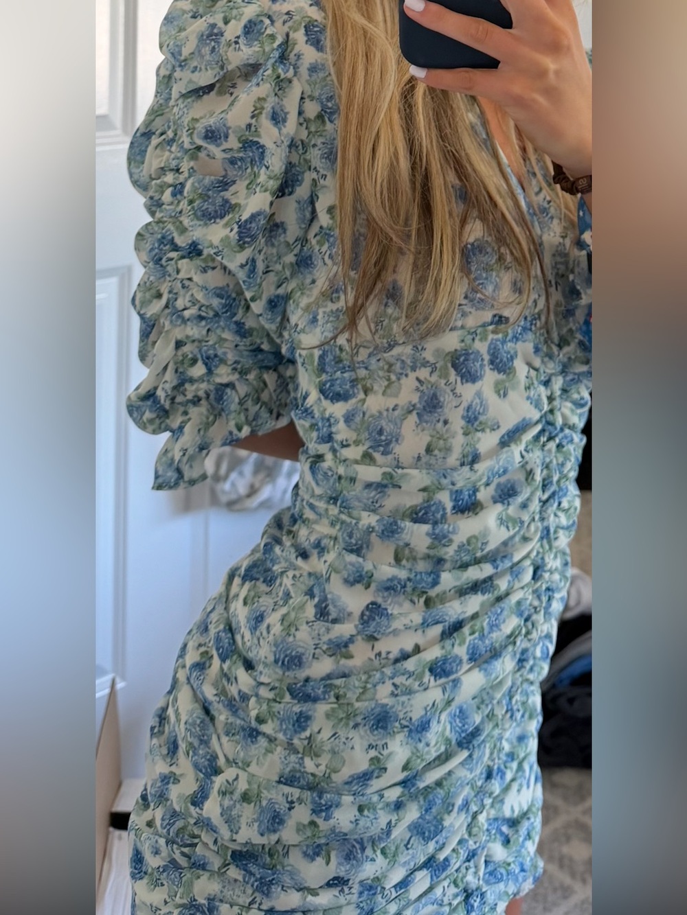 Rumors Blue Floral Mini Dress